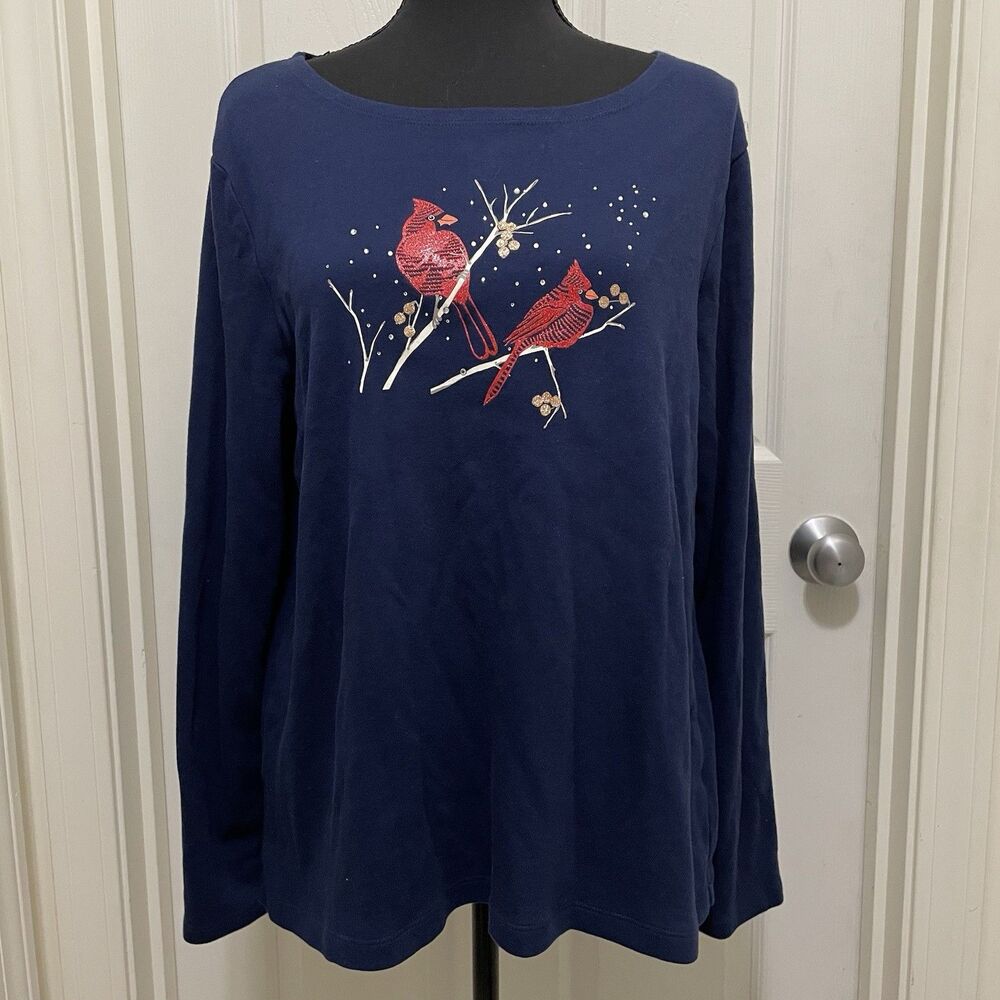 BUNDLE Croft & Barrow Classic Tee Cardinals Long Sleeve Shirt Women's X-large XL